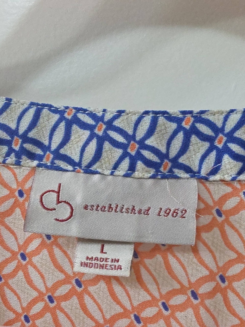 CB Established 1962 🌺 Boho Mixed-Print Blouse With 3/4 Sleeves Size L - Picture 2 of 7